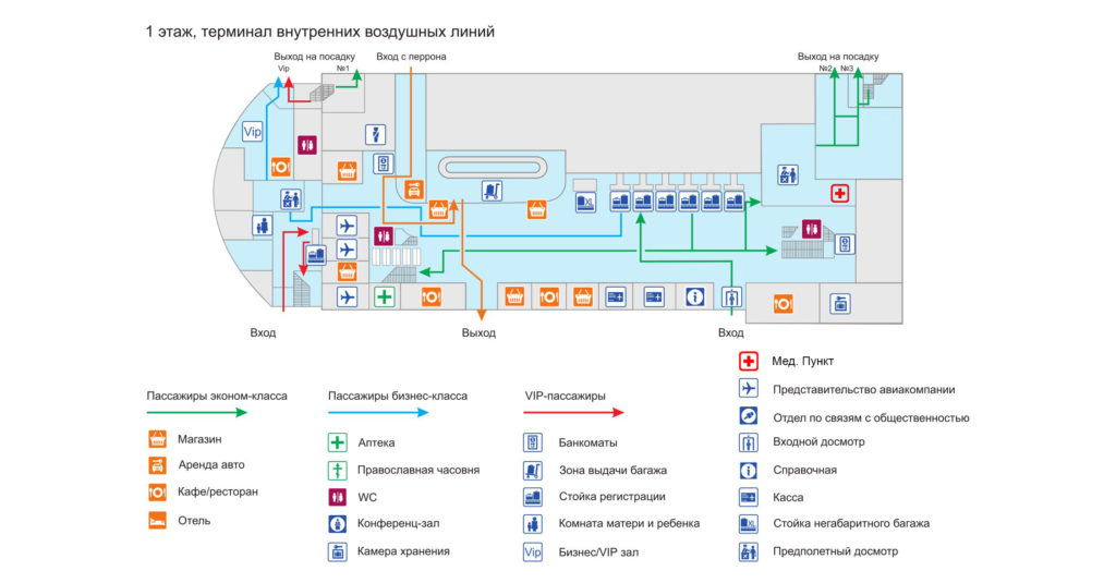 1 этаж терминала аэропорта Иркутск